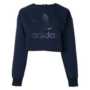 Adidas Women Trefoil Logo Sweatshirt (Blue / Legen